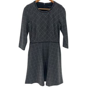 NWT Banana Republic Gray Windowpane 3/4 Sleeve
Scoop Neck Casual Dress Size 6